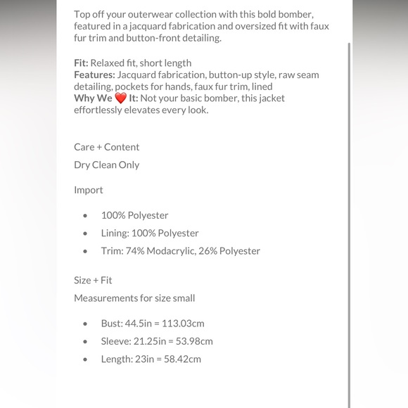 FREE PEOPLE NWT SABINA FUR BOMBER JACKET 🔥 - Picture 12 of 12